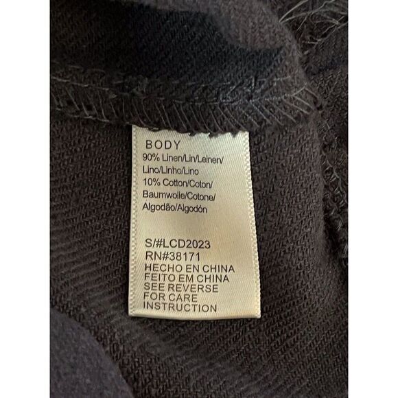 Lucca Couture Womens Maxi Dress Size S Navy Blue Iris Strap Ruffles Linen Blend - Picture 7 of 9